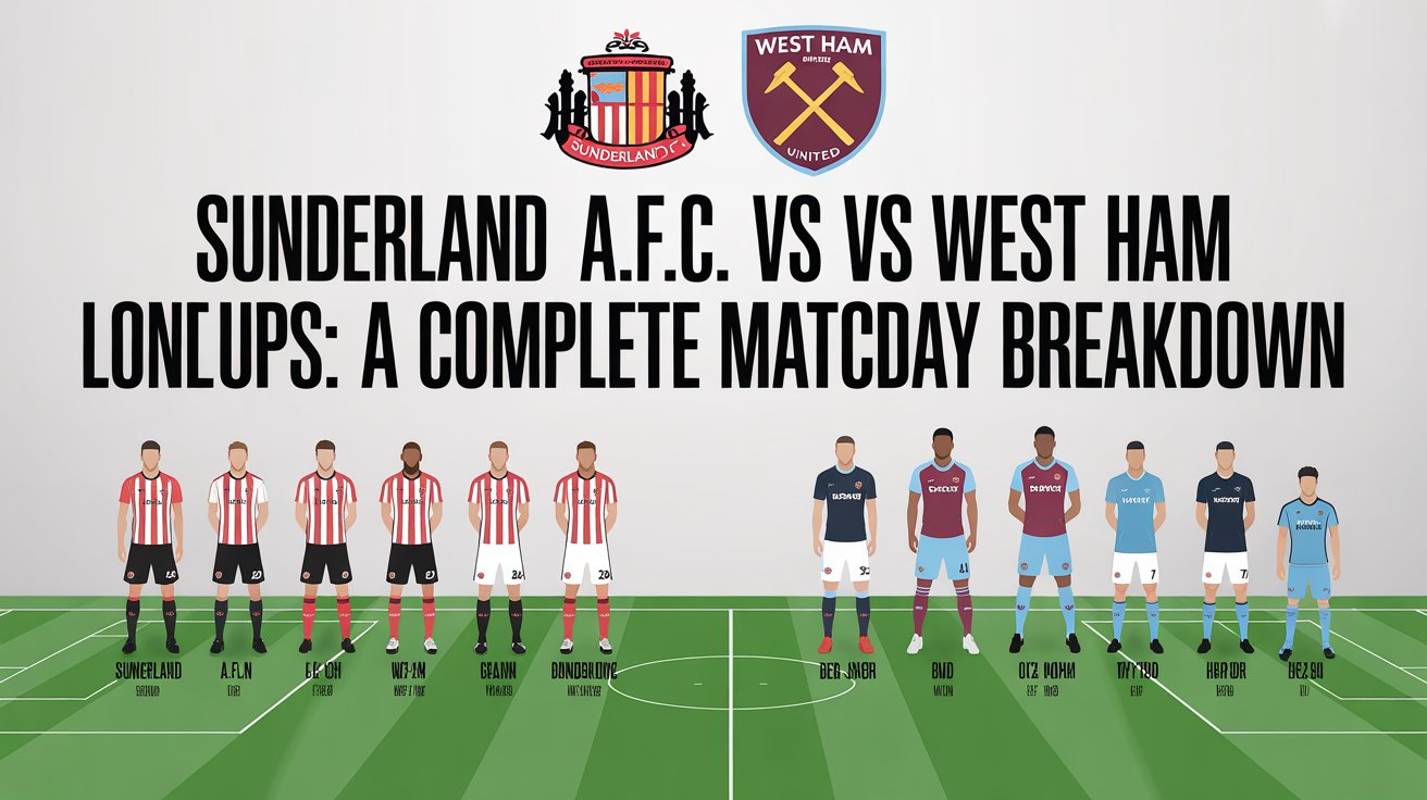 sunderland a.f.c. vs west ham lineups
