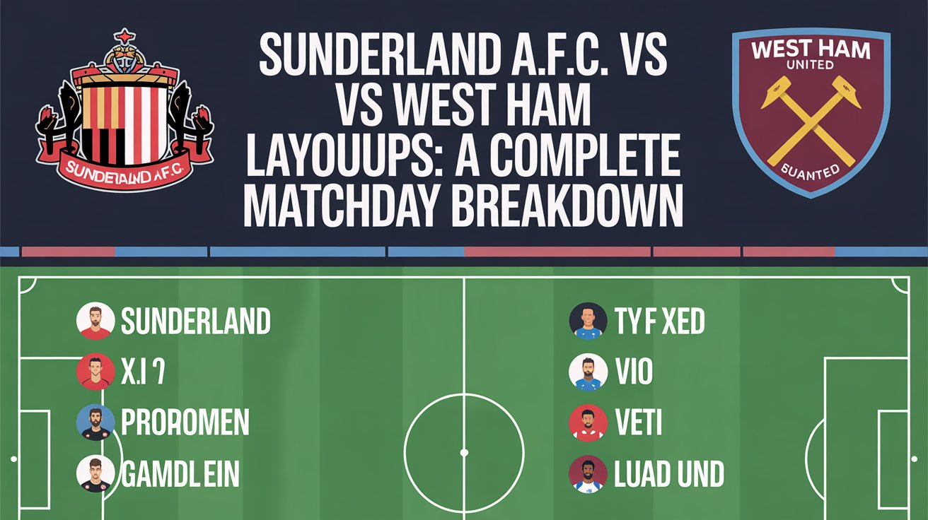 sunderland a.f.c. vs west ham lineups