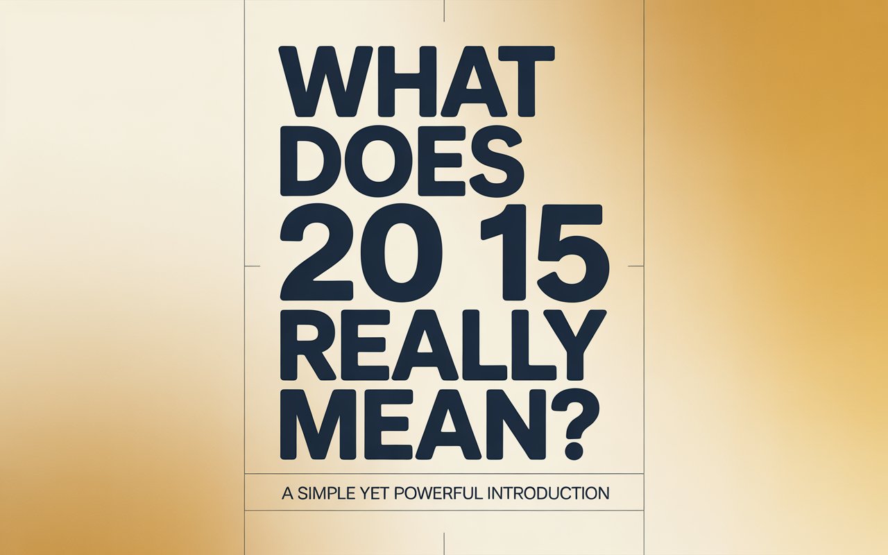 What Does 20 15 Really Mean? A Simple Yet Powerful Introduction